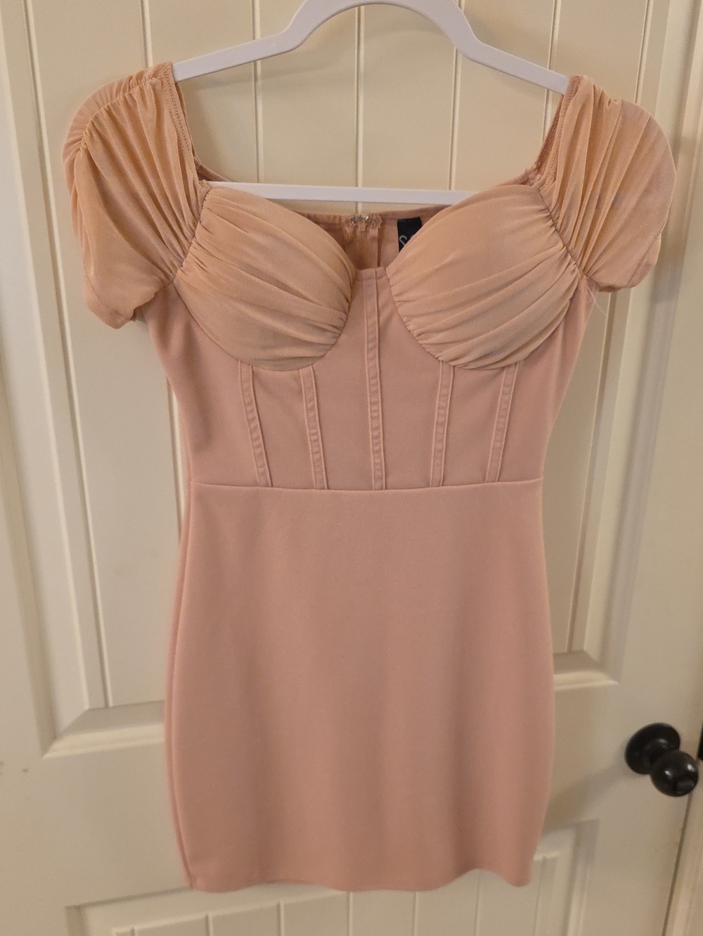 Windsor Blush Pink Ruched Bust Mini Dress